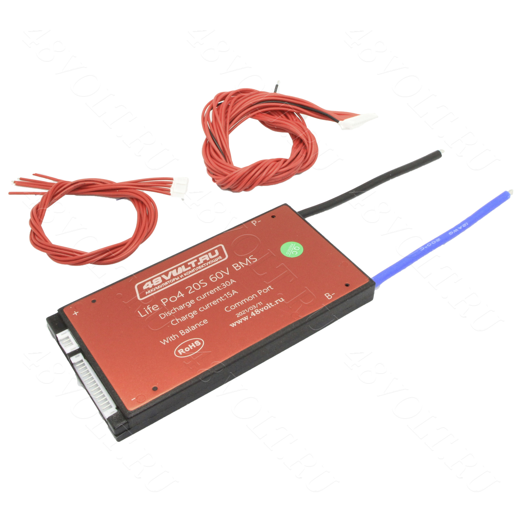 BMS LiFePO4 20S 60V 30A симметрия